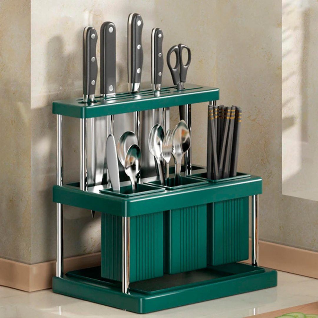 🍴 Organizador de Cubiertos Doble Nivel – Elegancia y Orden para tu Cocina ✨