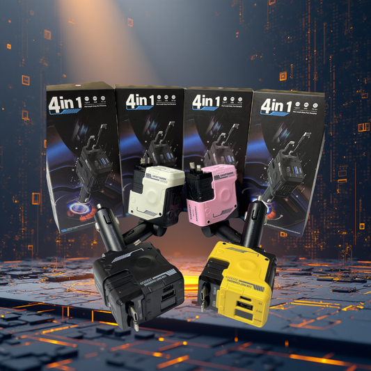 ⚡🚗 Cargador para Carro 4 en 1 Retráctil Dual 66W – Potencia, Velocidad y Comodidad en un Solo Dispositivo 🔋✨