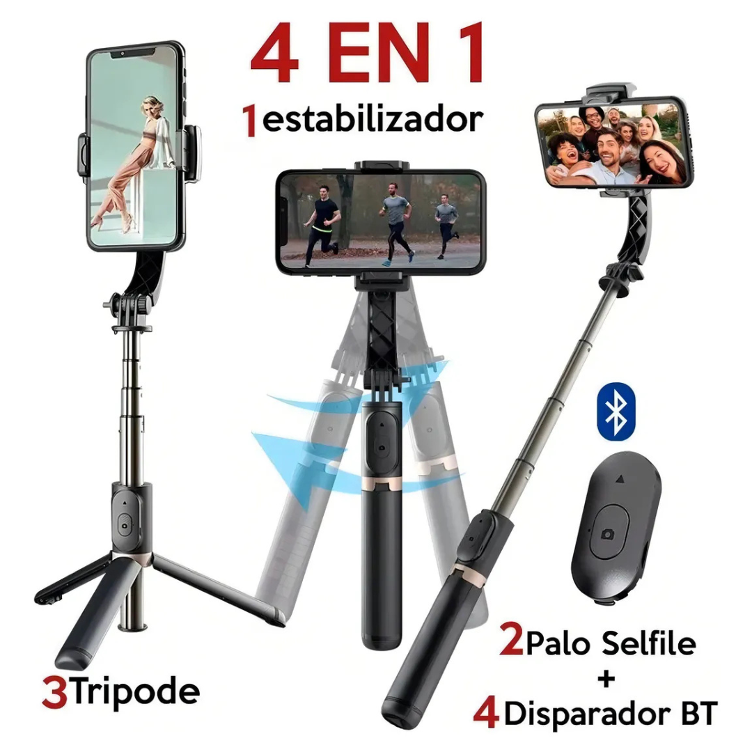 🎥 Gimbal Estabilizador de Imagen Q08 – 4 en 1: Estabilidad, Estilo y Precisión 🤳✨