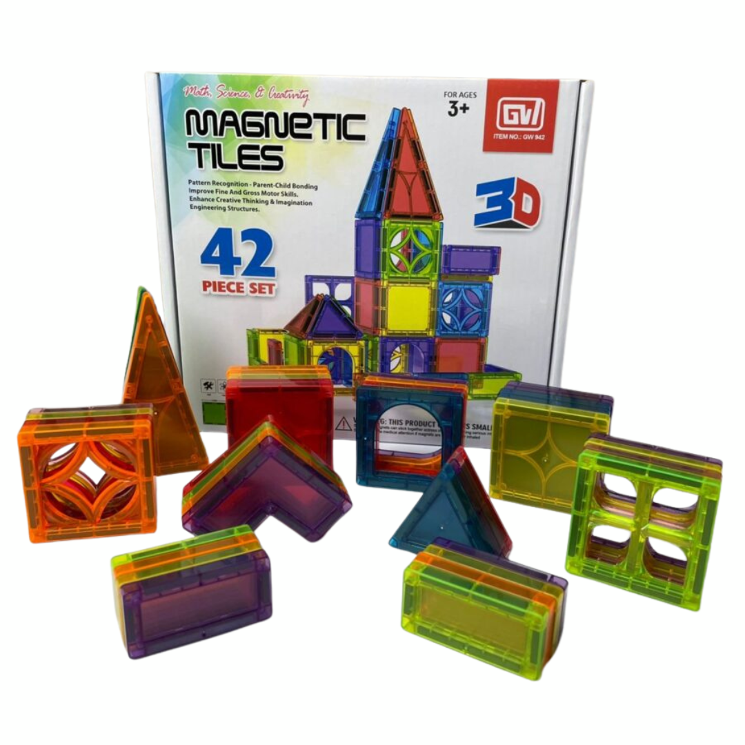 🧲🌈 Juego Magnético 3D de 42 Piezas – ¡Construye, Aprende y Crea sin Límites! 🚀🏗️