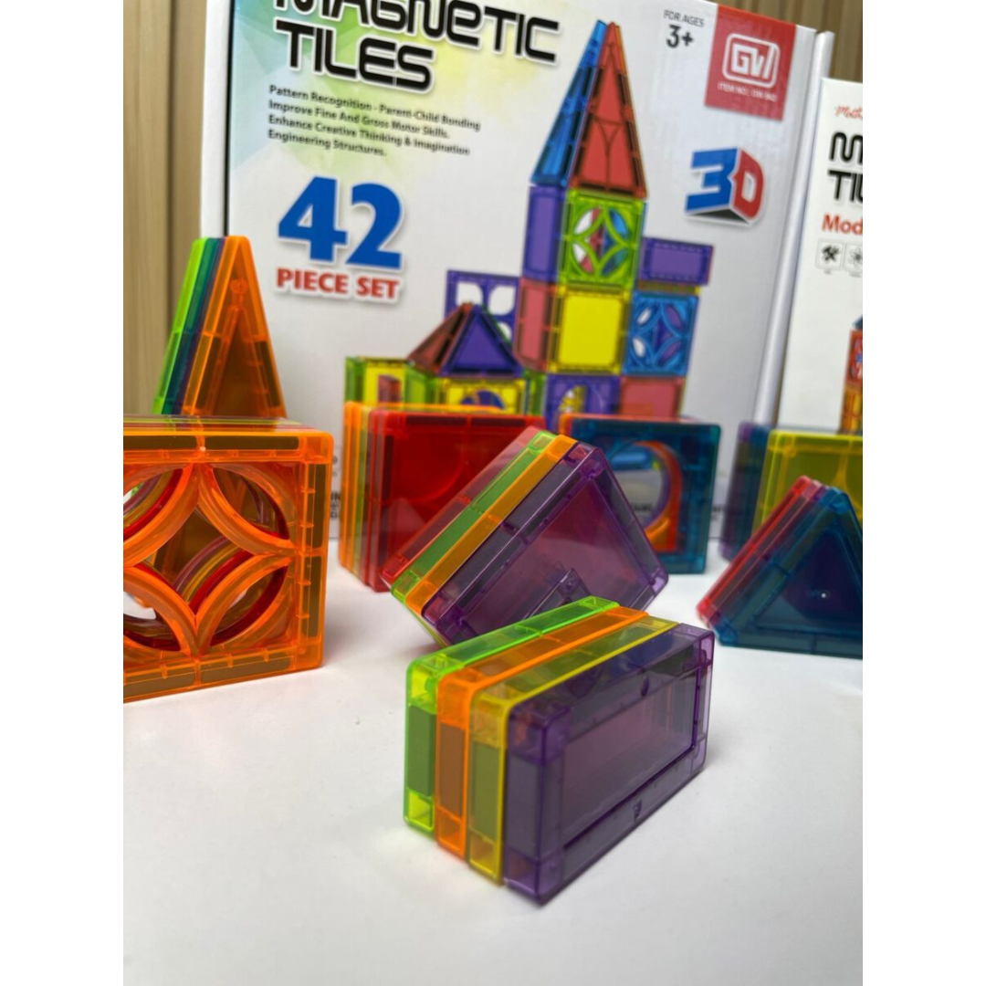 🧲🌈 Juego Magnético 3D de 42 Piezas – ¡Construye, Aprende y Crea sin Límites! 🚀🏗️