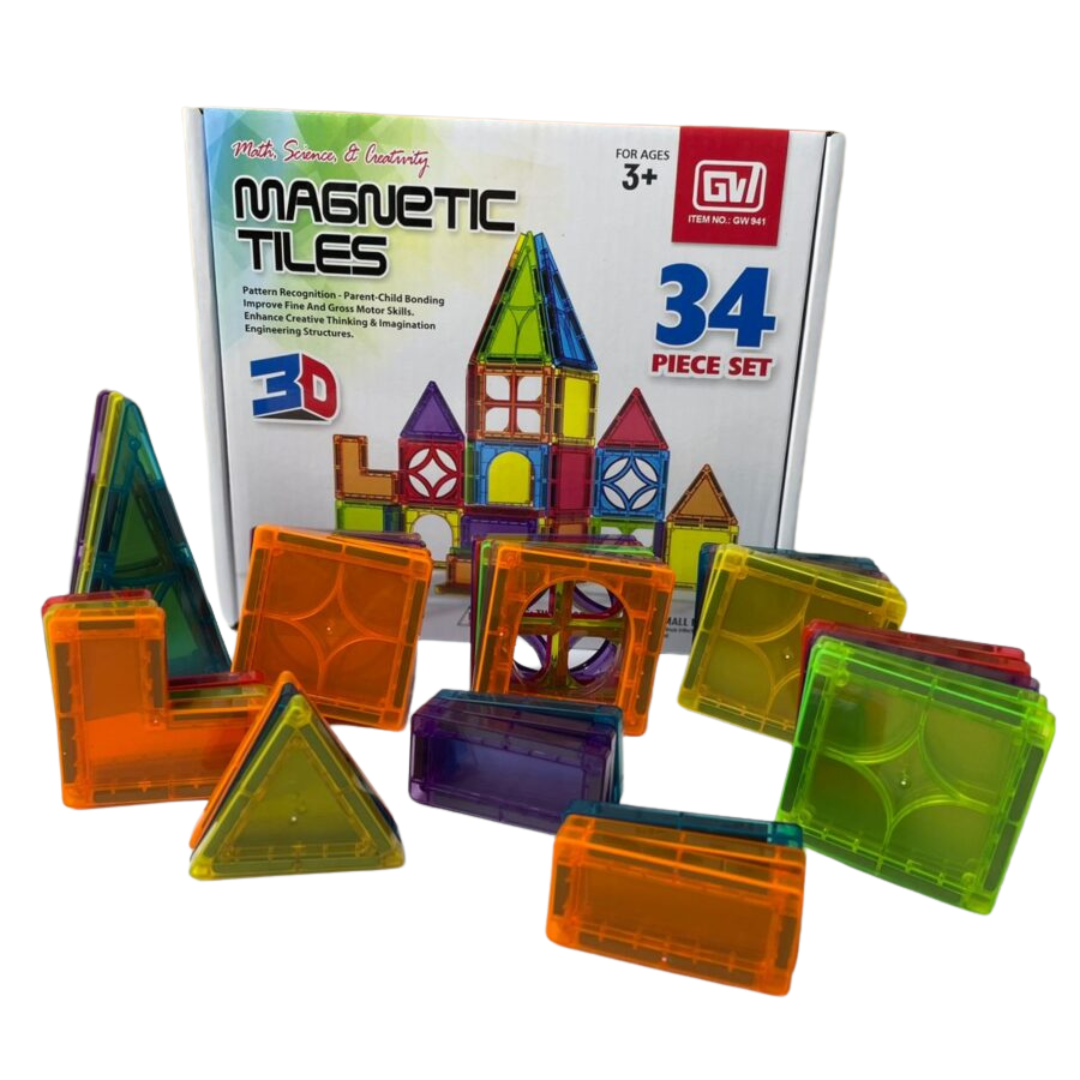 🧲✨ Juego Magnético 3D de 34 Piezas – ¡Aprender Nunca Fue Tan Divertido! 🏗️🌈