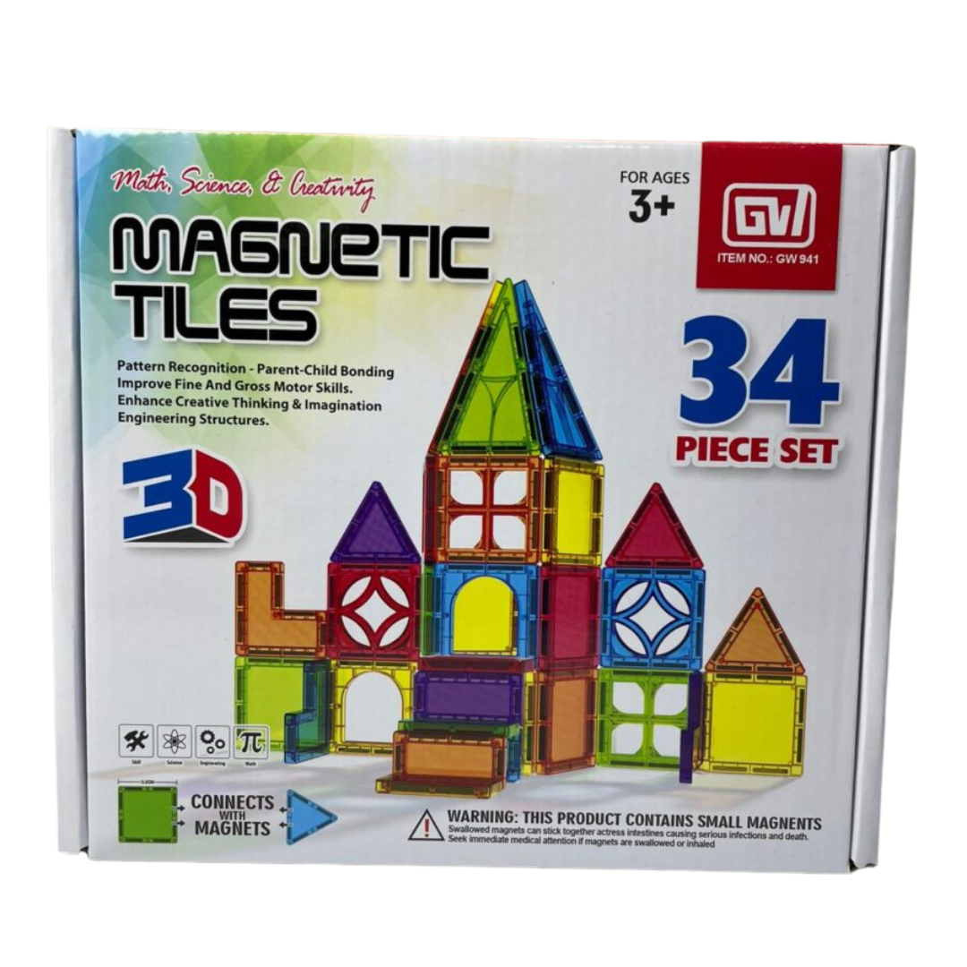 🧲✨ Juego Magnético 3D de 34 Piezas – ¡Aprender Nunca Fue Tan Divertido! 🏗️🌈