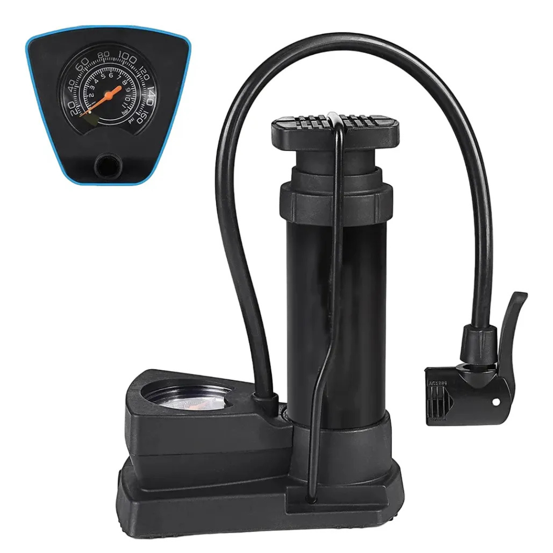 🦶 Inflador Bomba de Pie Multivalvular – Compacta, Potente y Versátil 🚲💨