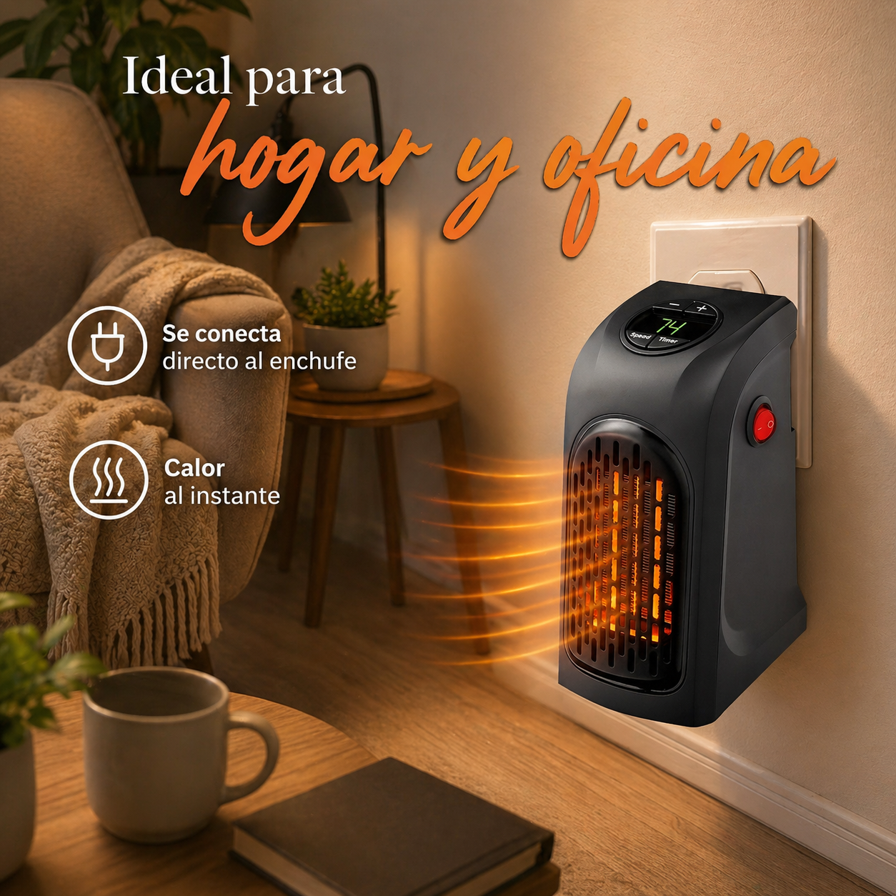 🔥 Calentador de Ambiente Portátil 400W – ¡Calor Instantáneo en Cualquier Espacio! ❄️➡️🔥