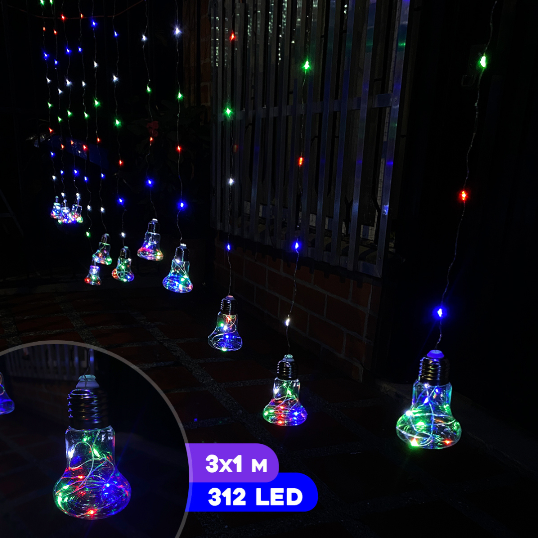 🎄✨ Cortina Micro LED Estilo Campana – Ilumina tu Espacio con Encanto y Estilo 💡🔔
