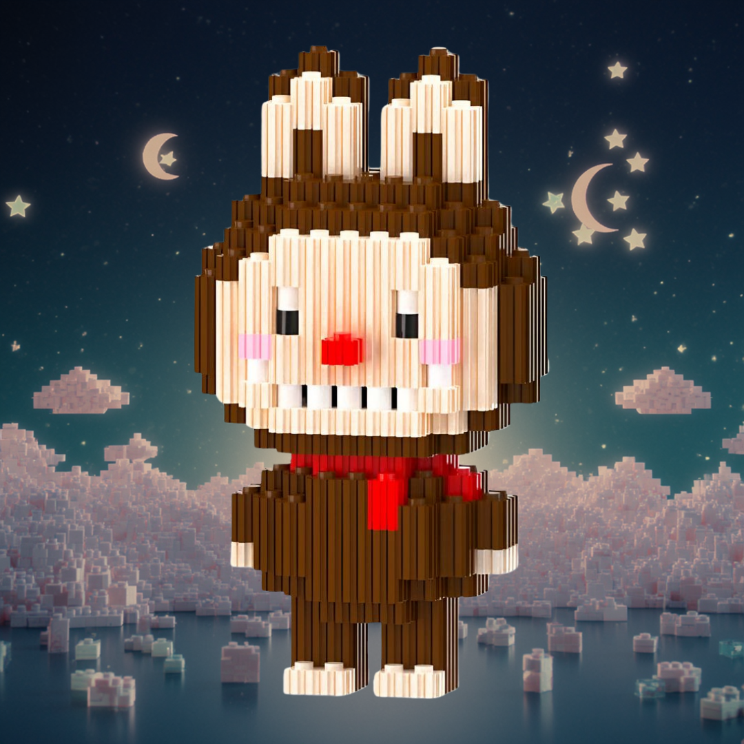 🐰 Labubu Marrón Juguete Armable Armatodo – ¡Construye al Personaje Más Adorable y Coleccionable! 🧩🤎✨