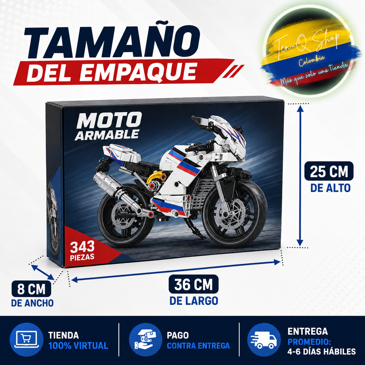 Motocicleta Deportiva Armable K2207 – 343 Piezas