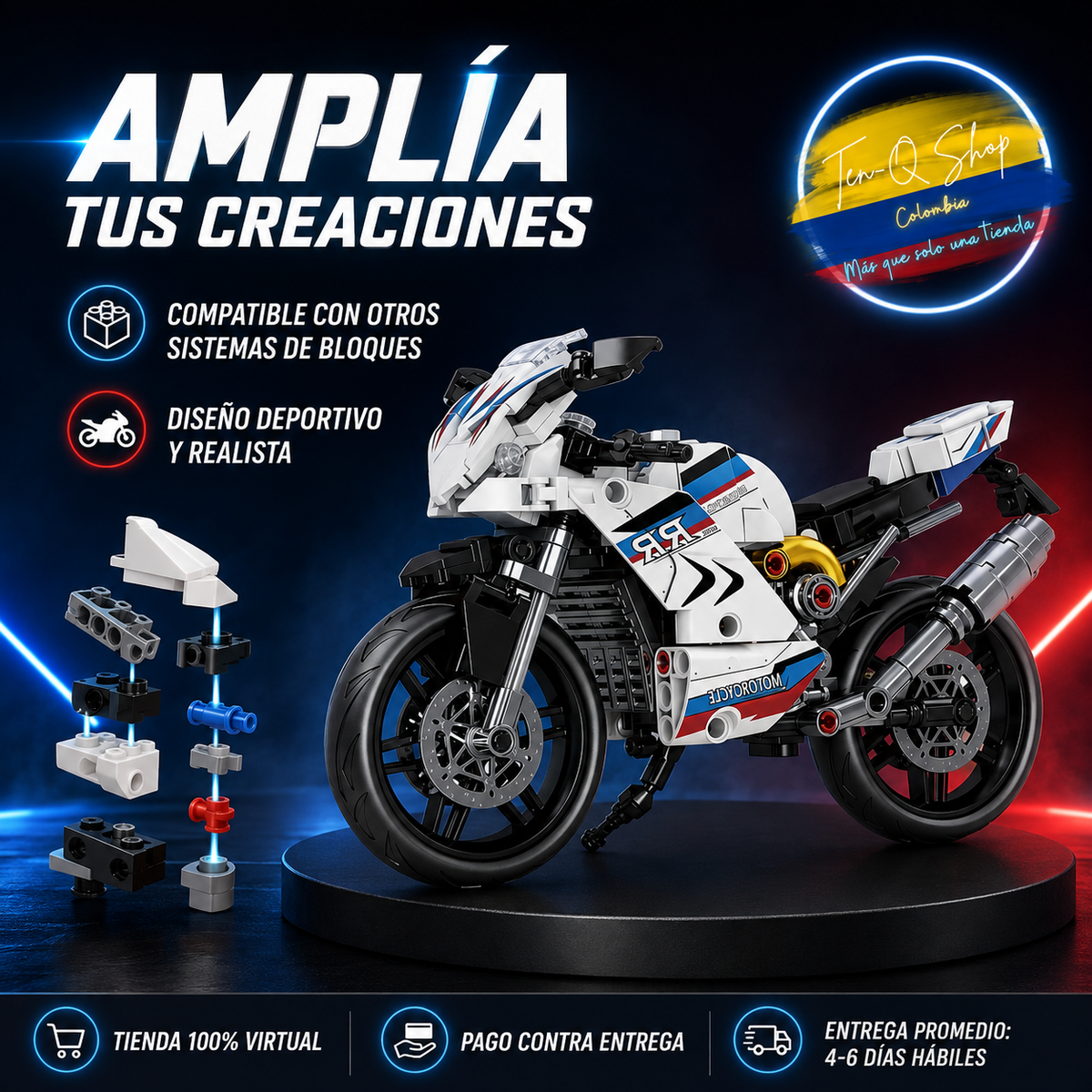 Motocicleta Deportiva Armable K2207 – 343 Piezas