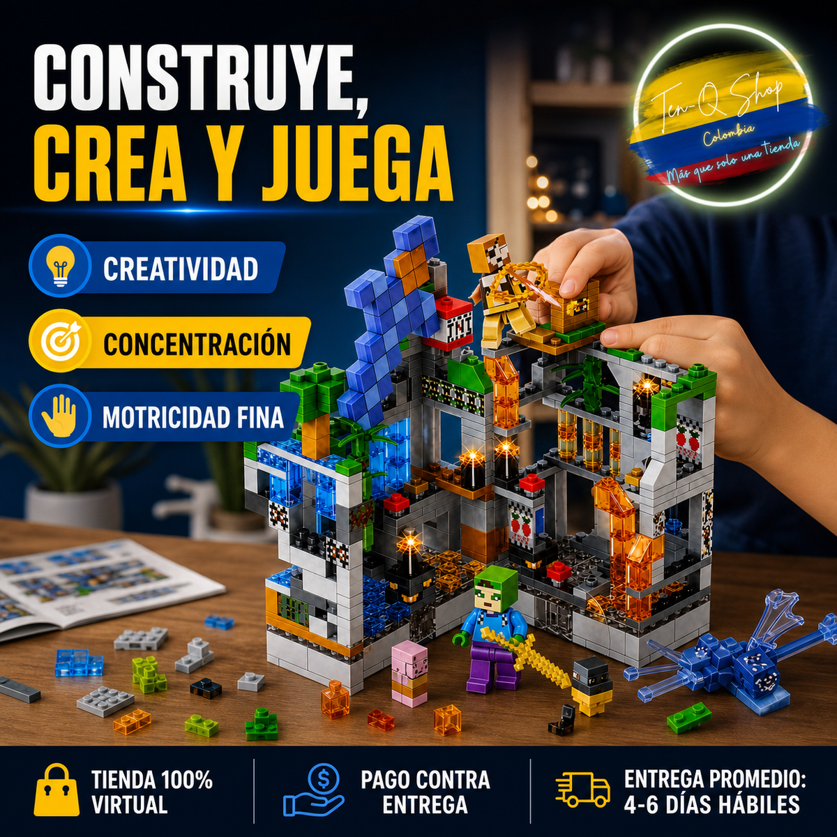 🏰 Set tipo Lego de 551 Piezas Con Luz - ¡Construye una fortaleza llena de aventuras!