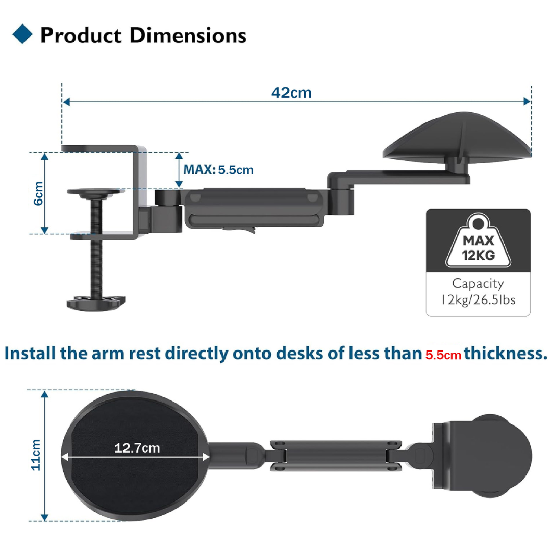 💻🖐️ Reposabrazos Ajustable Ergonómico Giratorio 360° – ¡Comodidad Total para Oficina o Gaming! 🎮✨