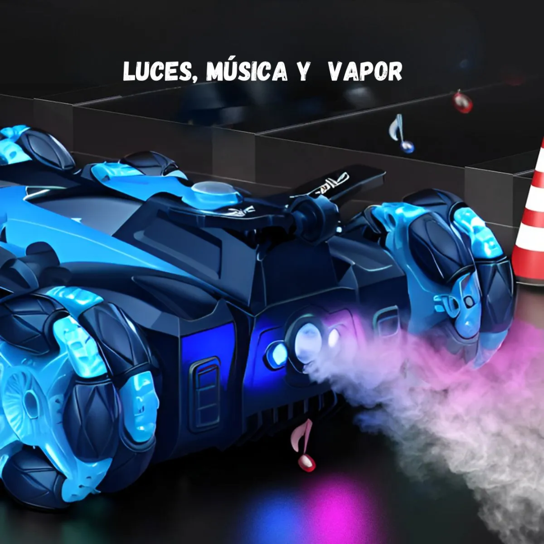 🚗💨 Carro Acrobático 6 Ruedas con Control Remoto y Manilla – ¡Luces, Humo y Acción sin Límites! ⚡🔥