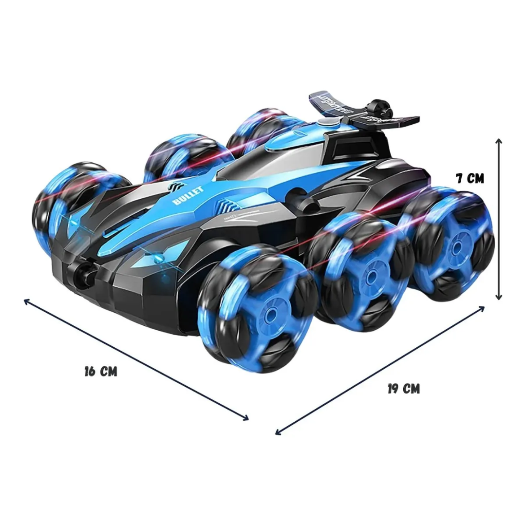 🚗💨 Carro Acrobático 6 Ruedas con Control Remoto y Manilla – ¡Luces, Humo y Acción sin Límites! ⚡🔥