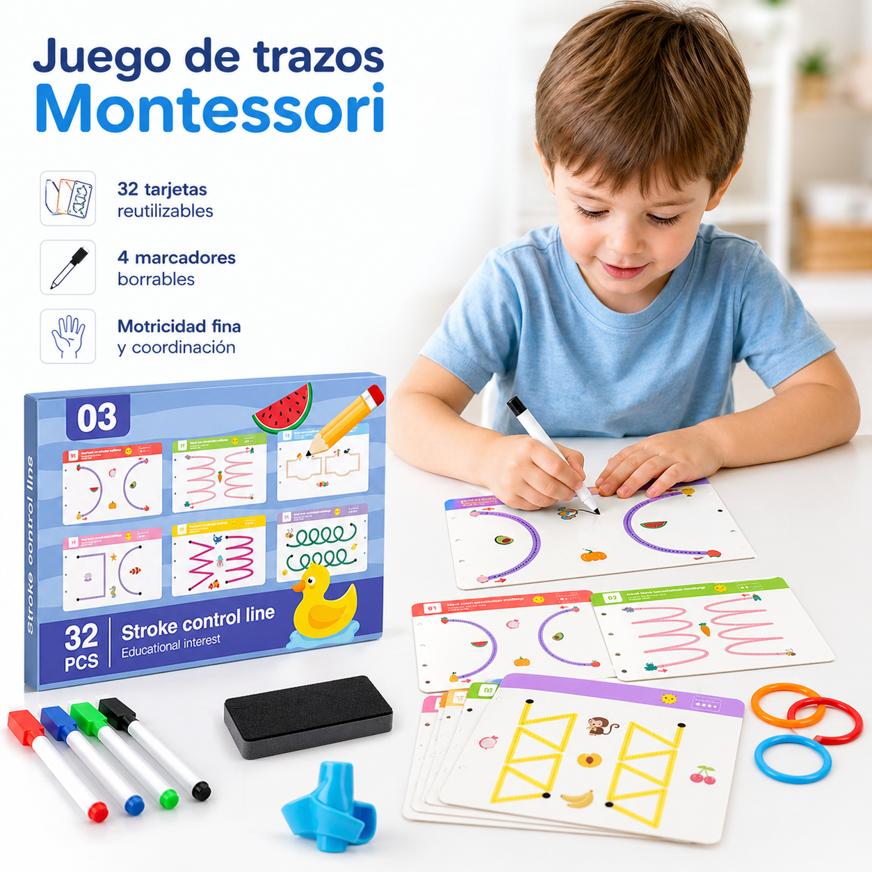 📚 Libro de Caligrafía Montessori – ¡Aprende a Escribir Jugando! ✍️👶🌈