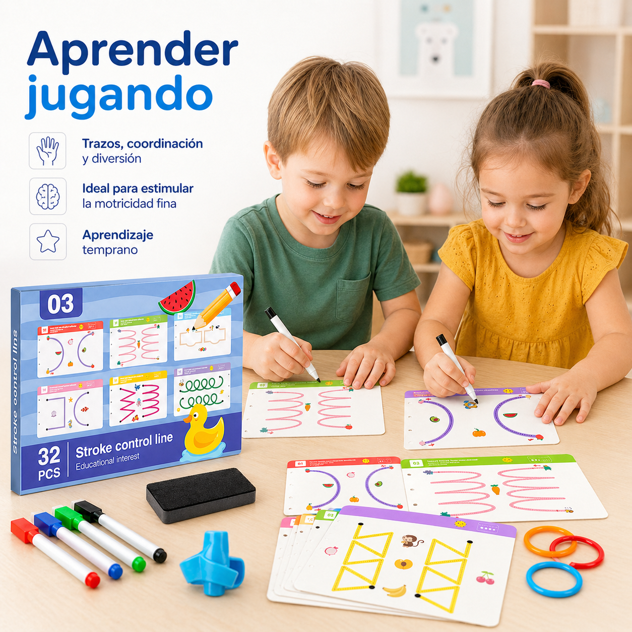 📚 Libro de Caligrafía Montessori – ¡Aprende a Escribir Jugando! ✍️👶🌈